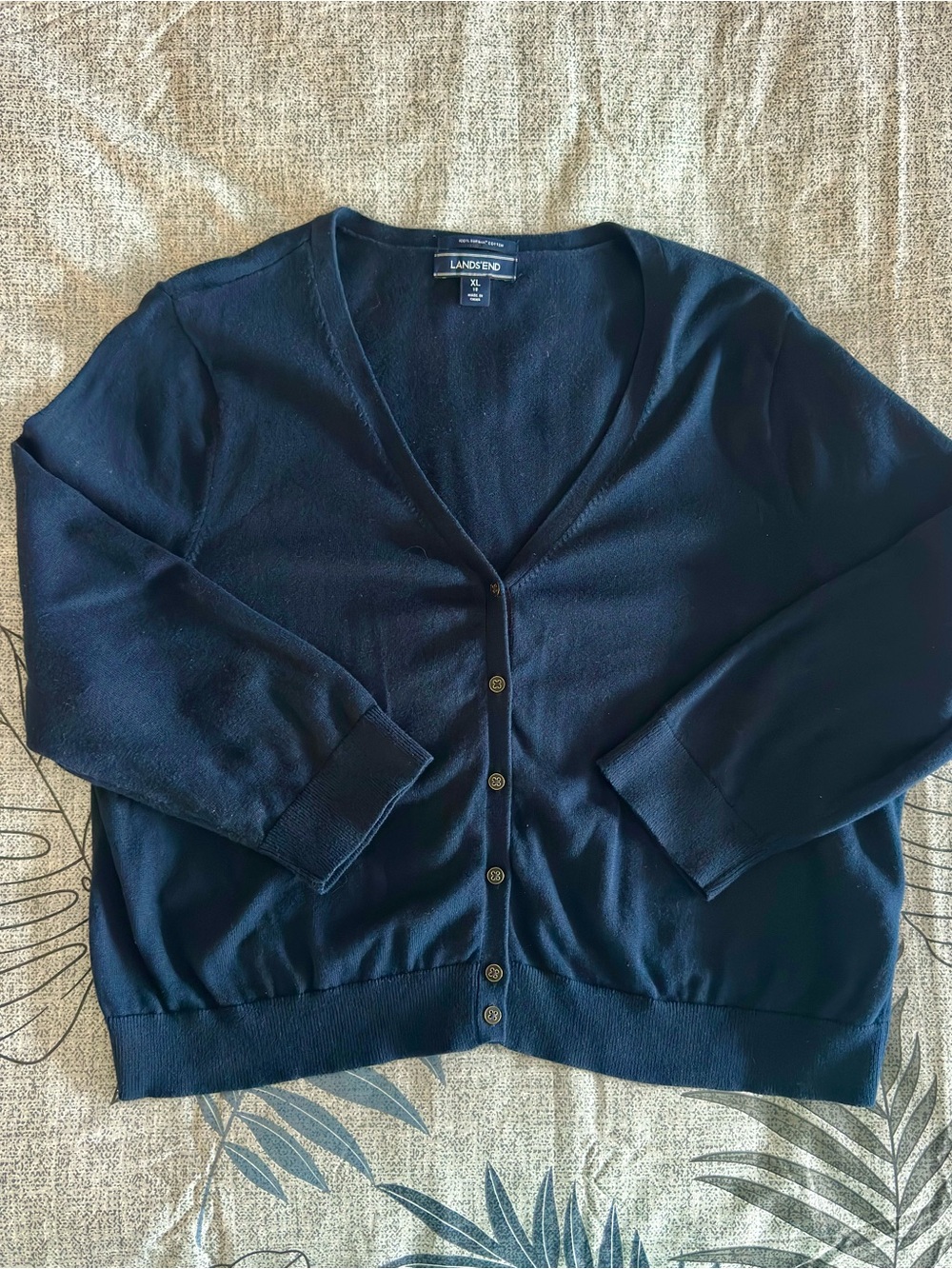 Lands’ End Supima Cotton Short Length Cardigan